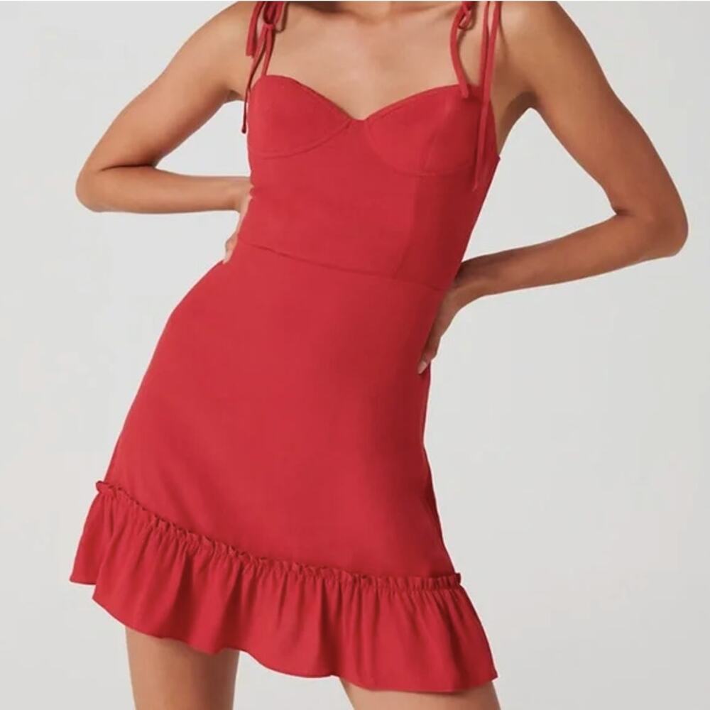 Sunday Best Women's Maxwell Dress Large Bustier Ruffle Smocked Adjustable Ties - Picture 2 of 10